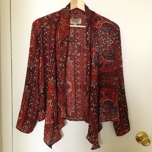 Ecoté Boho Print Lightweight Cardigan